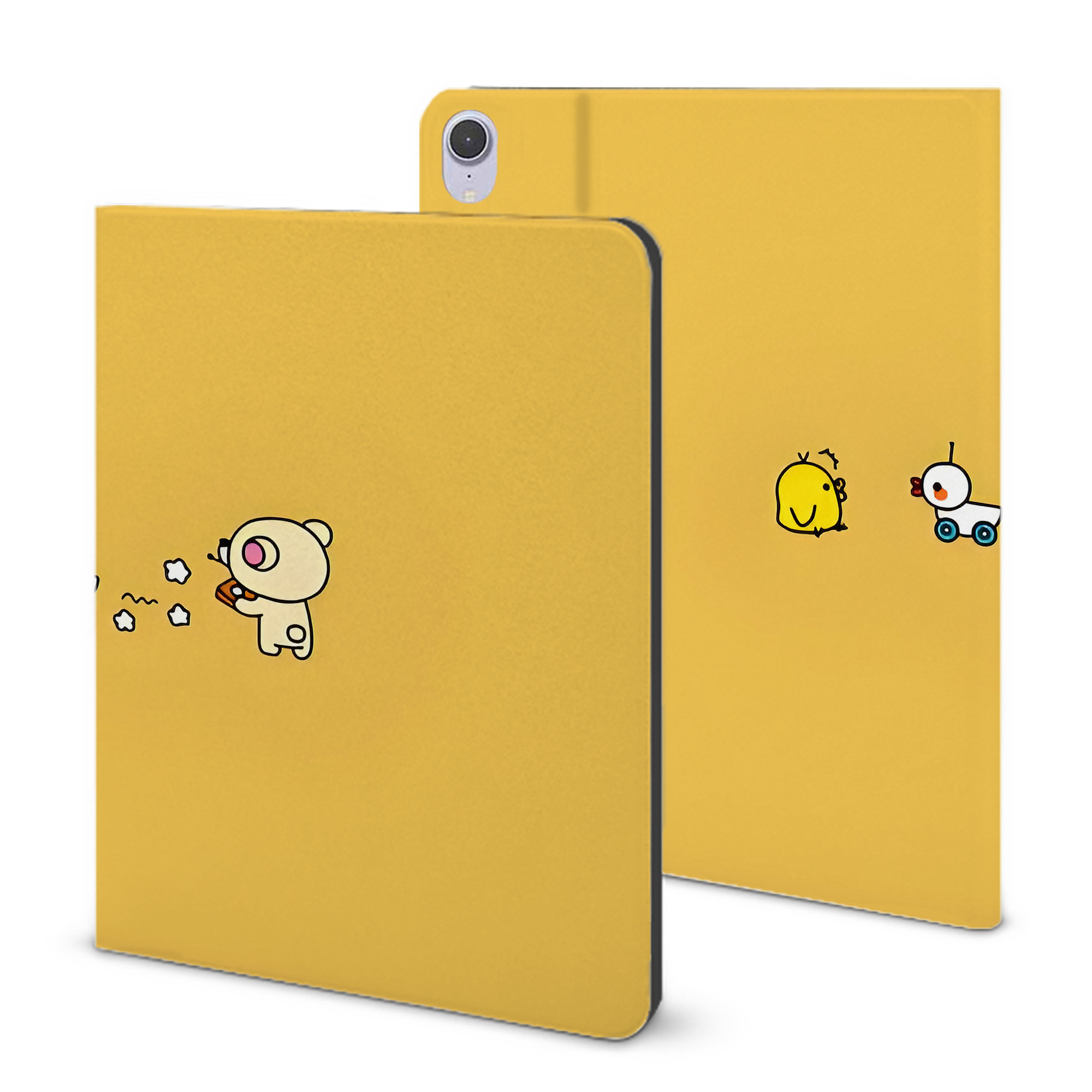 （画像用） リラックマ リラックマ キイロイトリ Rilakkuma Korilakkuma Kiiroitori IPad ケース ブック型 PUレザー TPU 耐衝撃 軽量 薄型 ペン収納なし 全面保護 IPad 各モデル対応